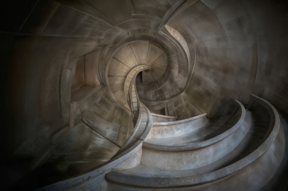 Winding Stone Staircase by Giuseppe Satriani — canvas wall art
