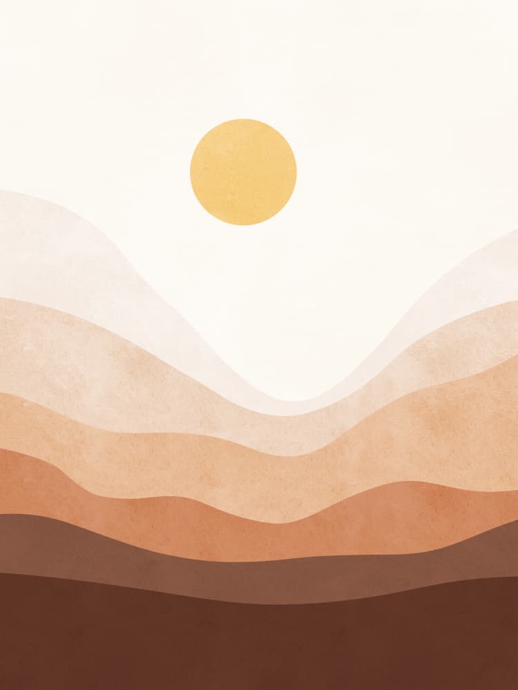 Minimalist Desert Sun by Vitor Costa — canvas wall art
