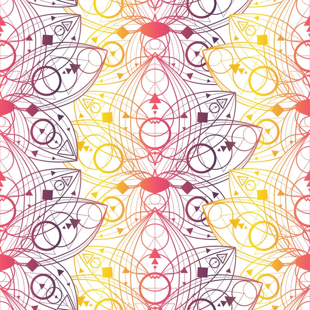Vibrant Geometric Lotus by Marika Barsrsind — canvas wall art