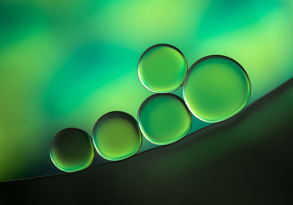 Abstract Green Drops by Jacqueline Hammer — canvas wall art
