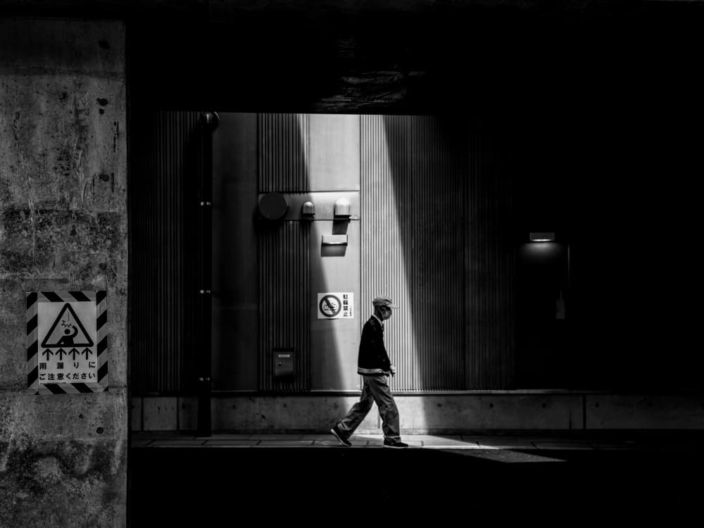 Urban Figure in Light by Yuzo Fujii — canvas wall art
