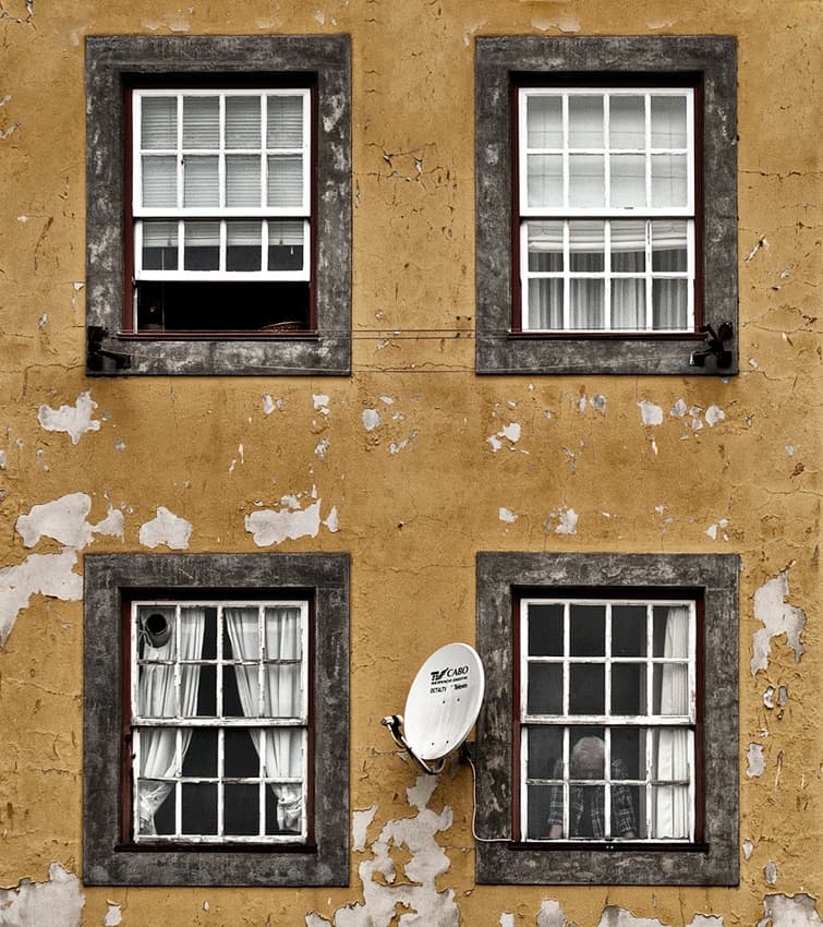 Old Yellow Windows by Carlos Costa — canvas wall art