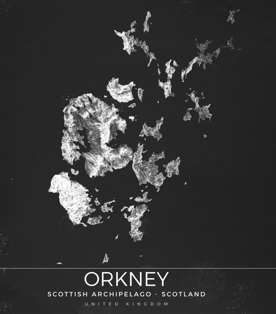 Orkney Islands Map by Nicholas — canvas wall art