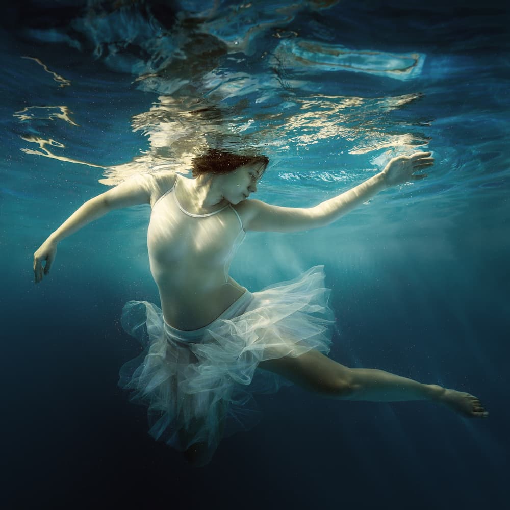 Graceful Underwater Ballet by Dmitry Frizel — canvas wall art