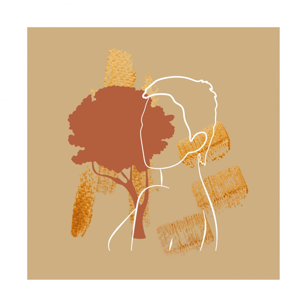 Earthy Profile Line Art by Anna Rose — canvas wall art