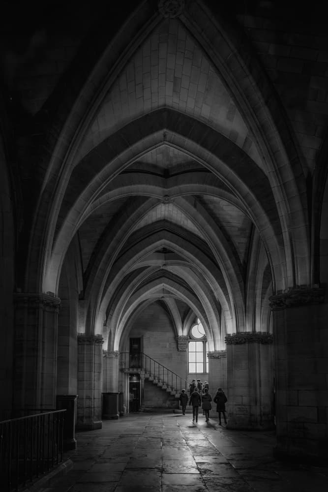 Dramatic Arched Hallway by Atsushi Inamura — canvas wall art
