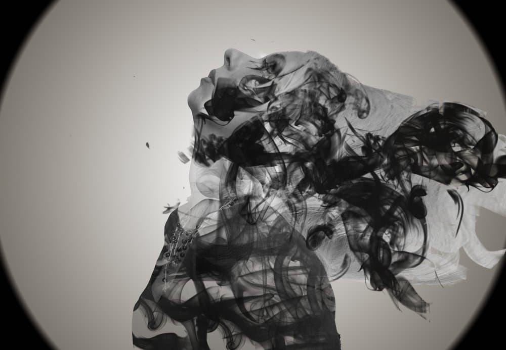 Ethereal Smoke Portrait by Purplesunshine — canvas wall art