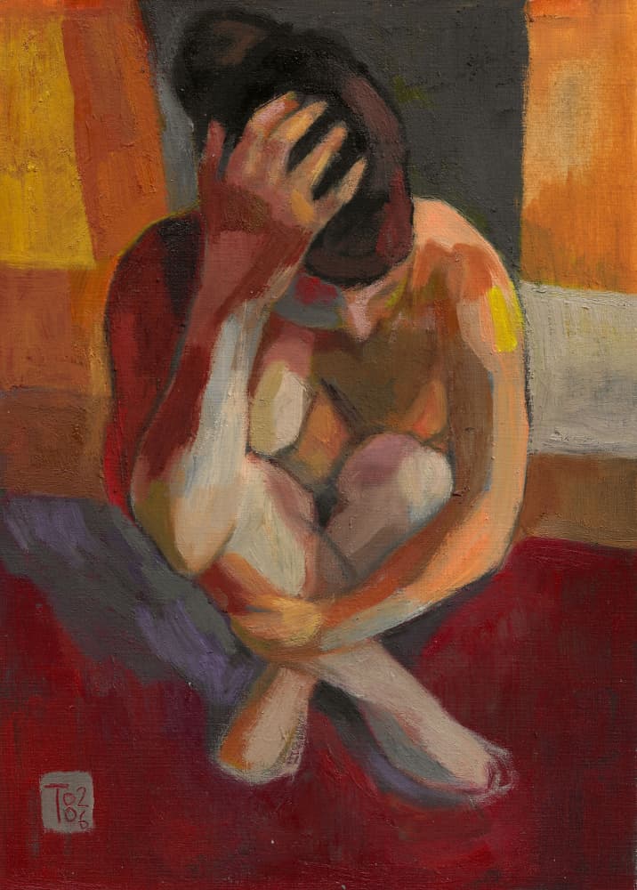 Pensive Nude Figure by Tore Bahnson — canvas wall art