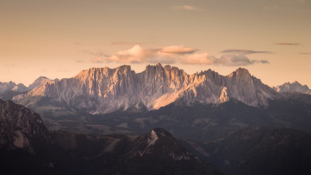 Golden Mountain Peaks by Dmitry Razr — canvas wall art