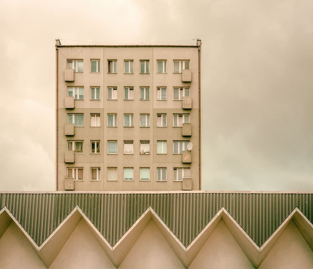 Modernist Building Zigzags by Klaus Lenzen — canvas wall art