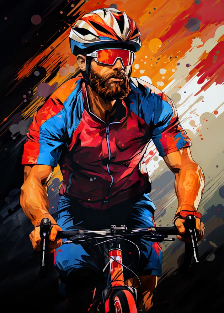 Dynamic Cycling Athlete by Justyna Jaszke — canvas wall art