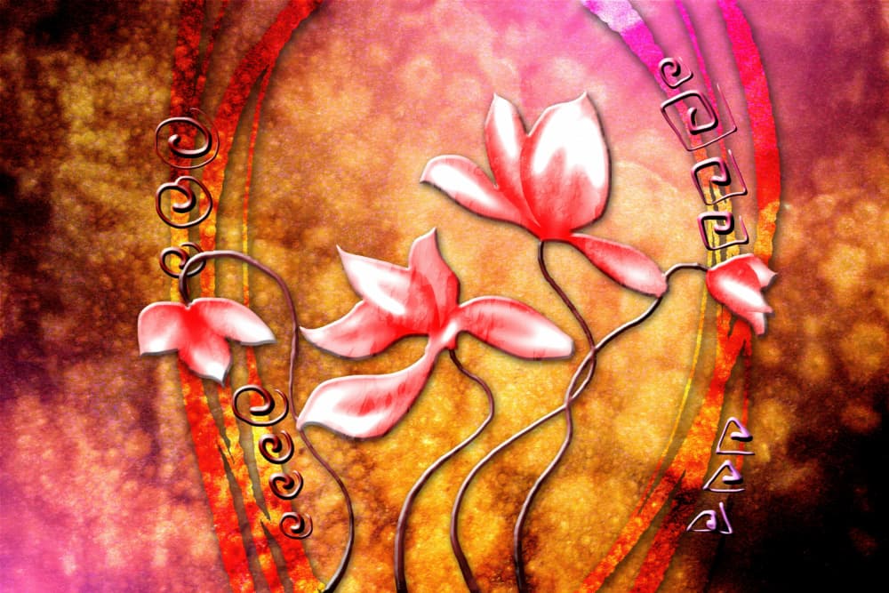 Abstract Pink Blossoms by Rafal Kulik — canvas wall art