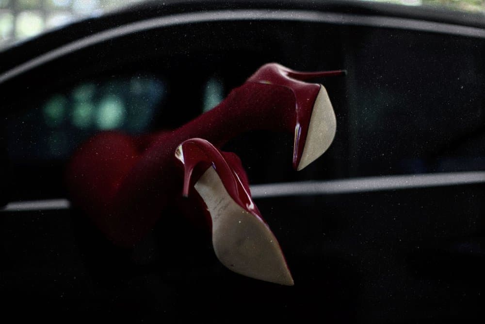 Red Heels Car Window by Erik Schottstaedt — canvas wall art