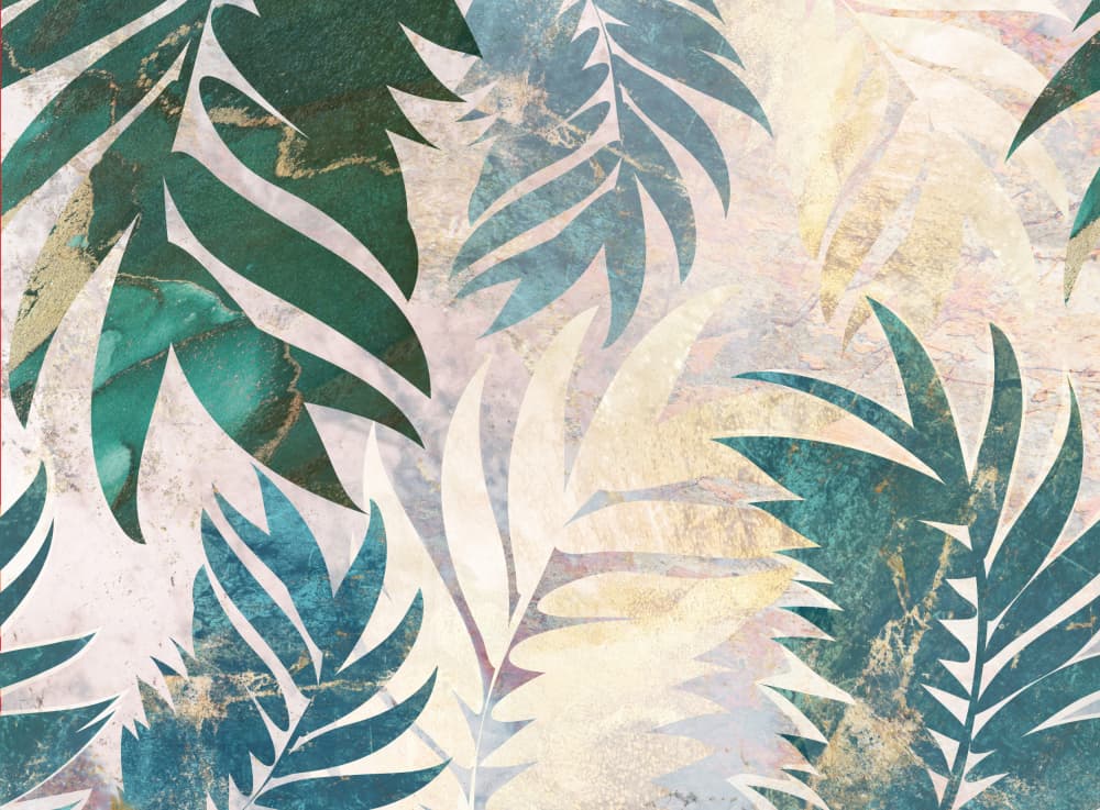Tropical Marble Leaves by Sarah Manovski — canvas wall art