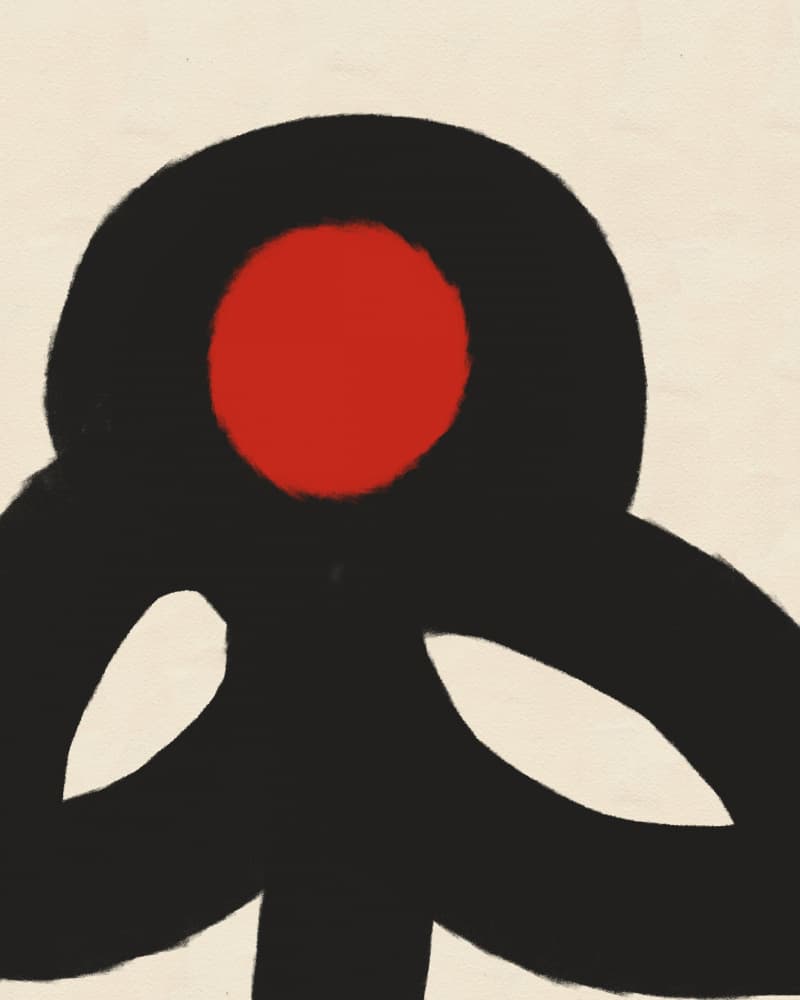Minimal Red Black Shapes by Deepthi s — canvas wall art