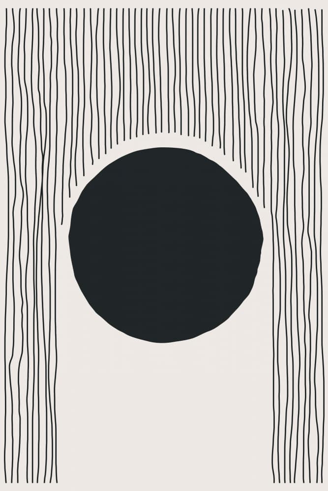 Abstract Black Circle Lines by jay stanley — canvas wall art