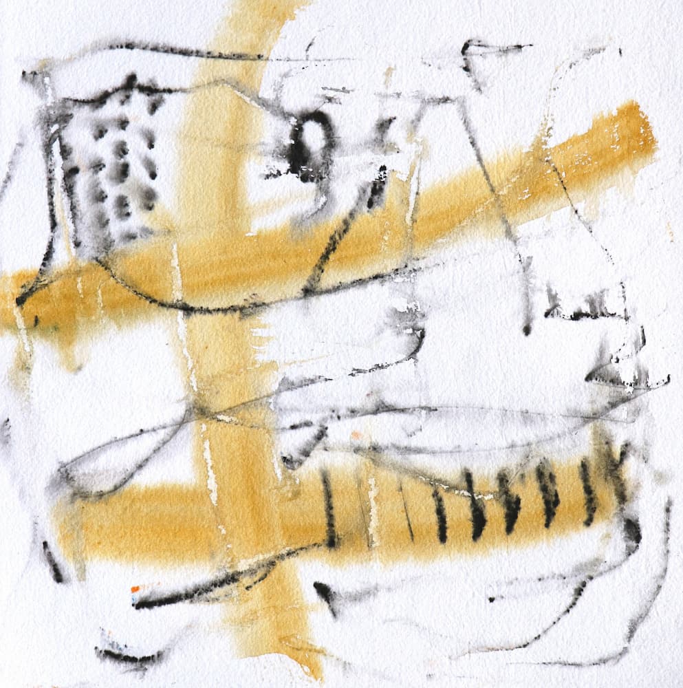 Golden Abstract Strokes by Santhosh ch — canvas wall art