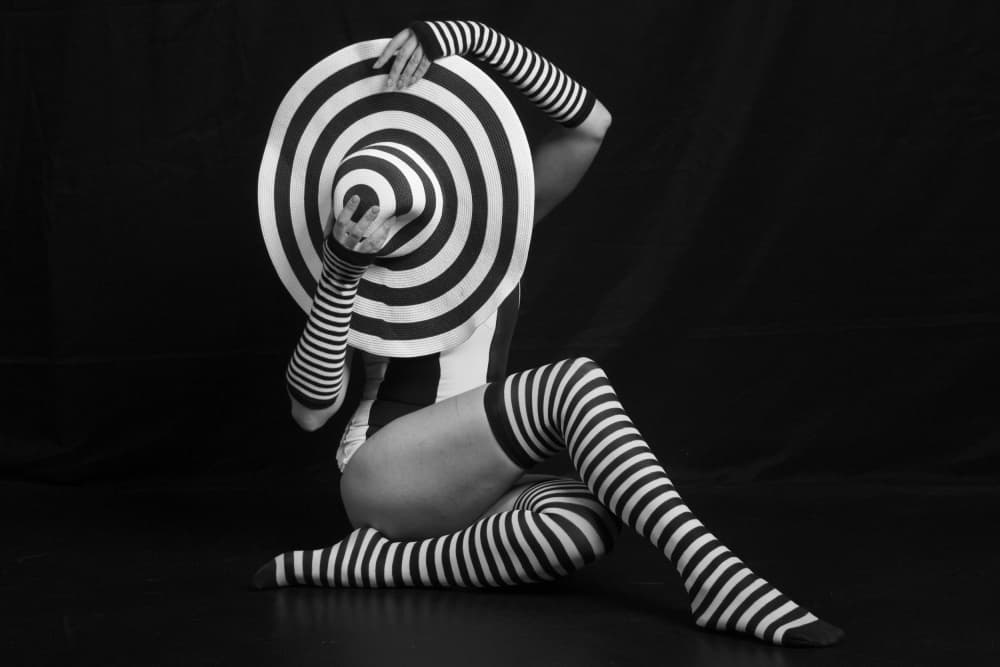 Elegant Striped Pose by Anna Kogan — canvas wall art