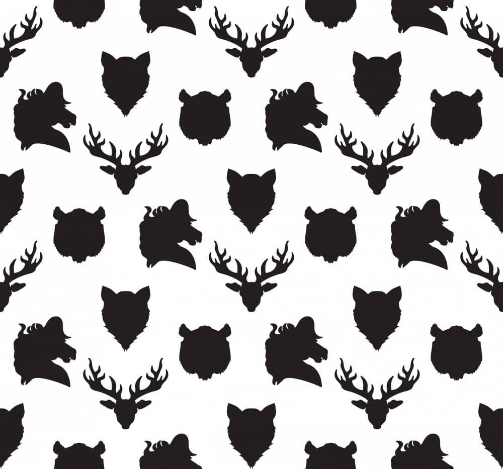 Wild Animal Silhouettes by Marika Barsrsind — canvas wall art