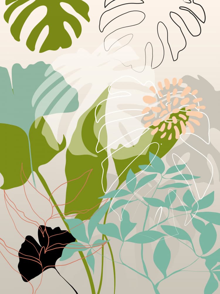 Leaves Line Boho3 Kopie by Ana Rut Bre — canvas wall art