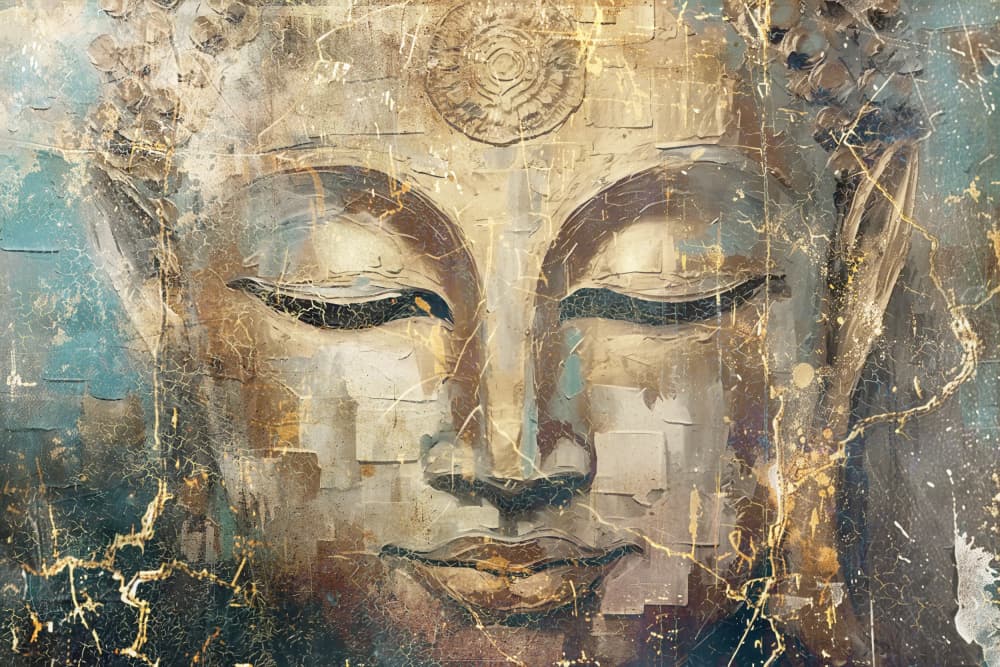 Serene Golden Buddha by Rafal Kulik — canvas wall art