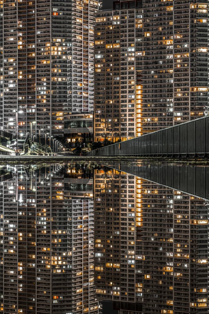 Vibrant City Reflection by まちゅばら/Hiroki Matsubara — canvas wall art