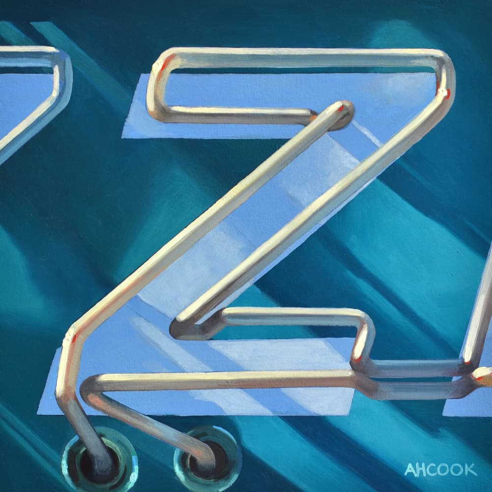 Sleek Blue Z Letter by Amanda Hope Cook — canvas wall art