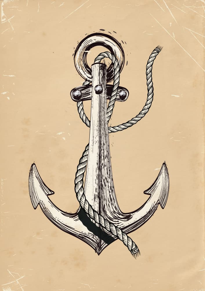 Vintage Nautical Anchor by Nicholas — canvas wall art