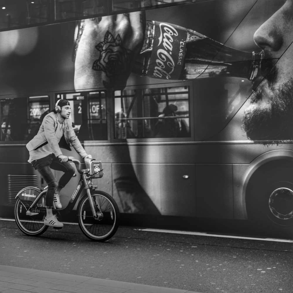 Urban Cyclist Shadow by Hans Van Dongen — canvas wall art