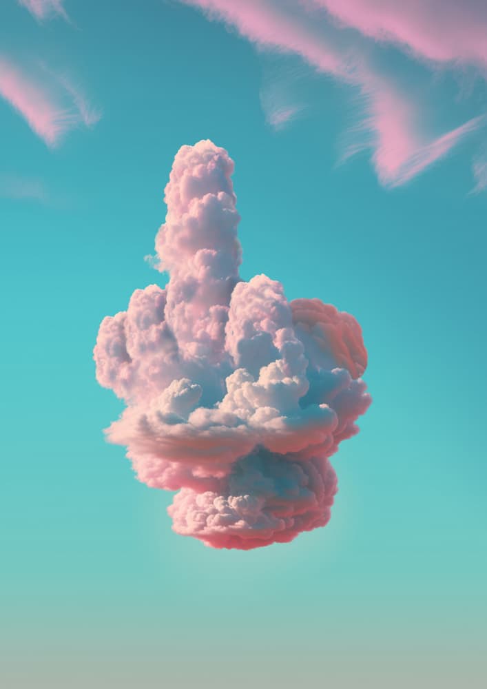 Cloud Middle Finger by Artem Pozdniakov — canvas wall art