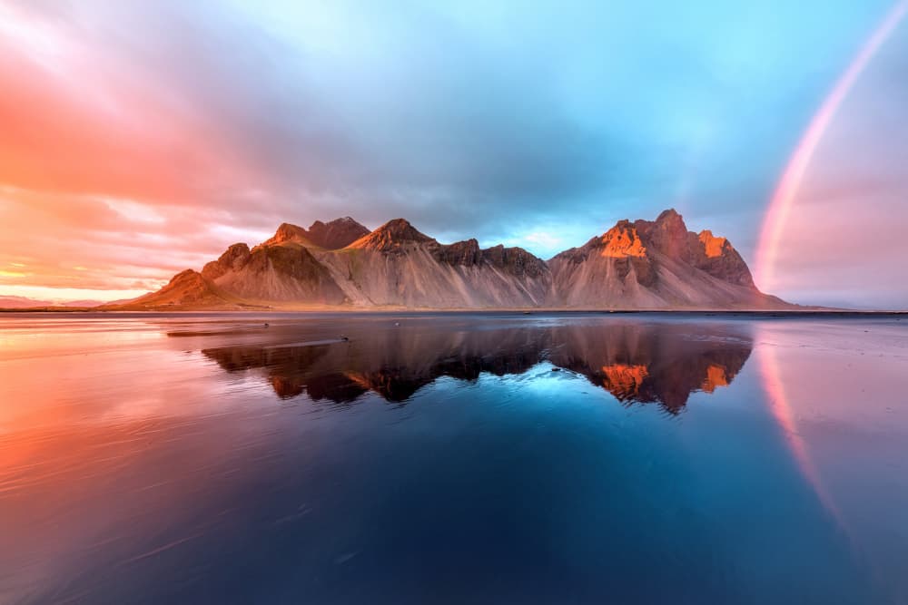 Rainbow Mountain Reflection by Judith Kuhn — canvas wall art