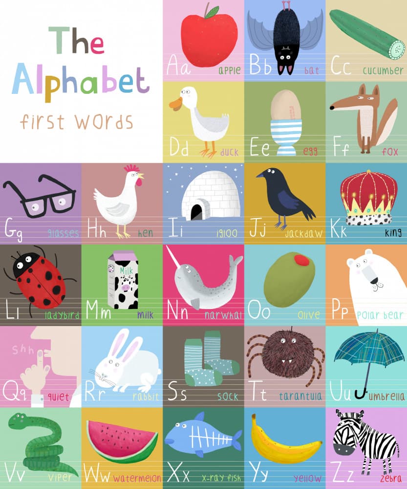 Playful Alphabet Words by Carla Daly — canvas wall art