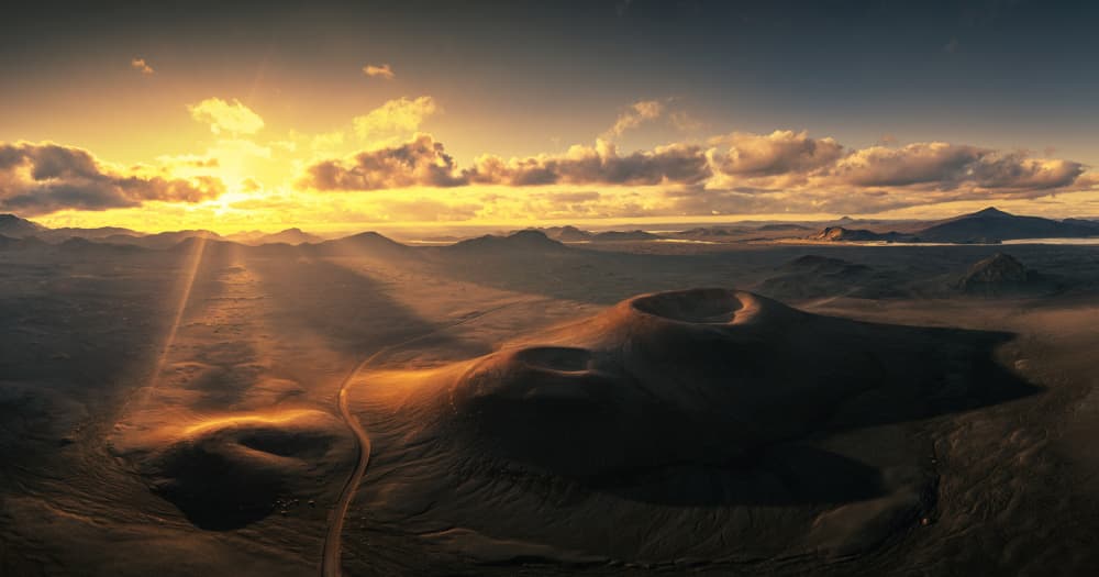 Golden Hour Volcanic Vista by Willa Wei — canvas wall art