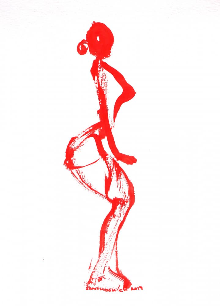 Sensual Red Dance by Santhosh ch — canvas wall art