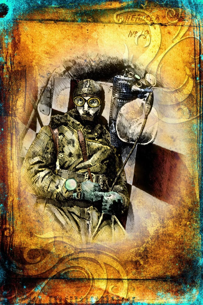 Steampunk Pilot by Rafal Kulik — canvas wall art