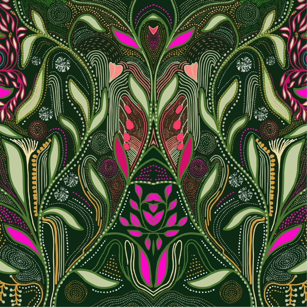 Vibrant Floral Symmetry by Josie George — canvas wall art