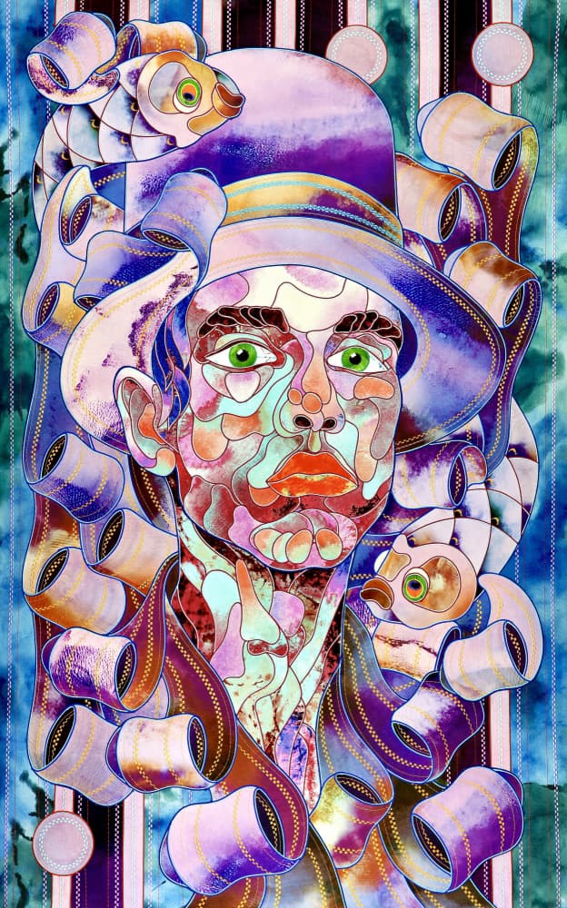 Vibrant Cubist Portrait by Kostyantin Malginov — canvas wall art