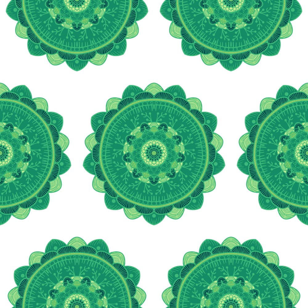 Vibrant Green Mandalas by Marika Barsrsind — canvas wall art
