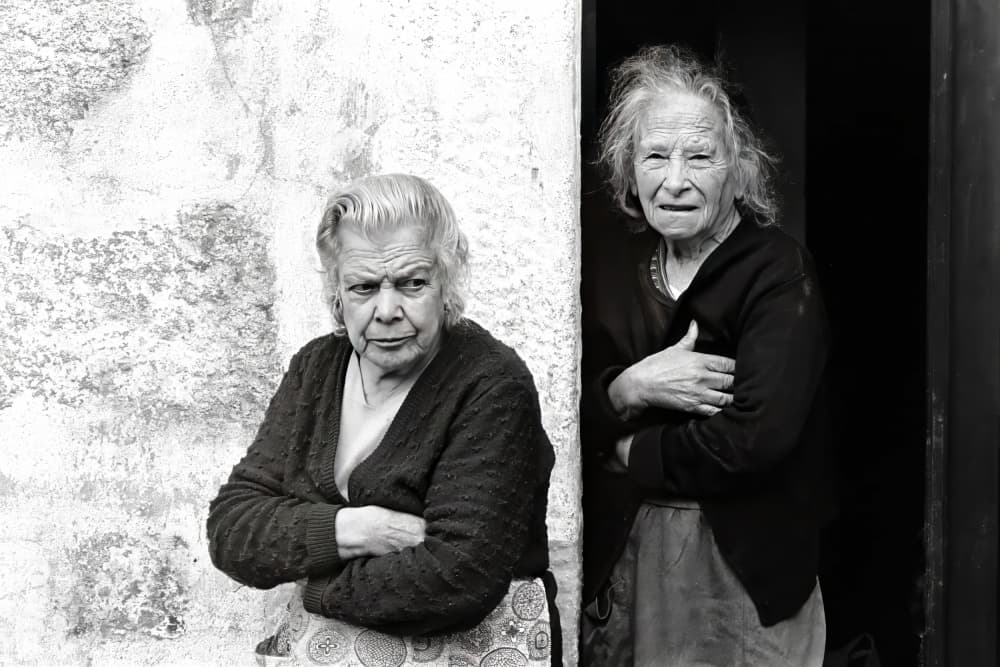 Elderly Women Street Portraits by Eduardo Perez Sanchez — canvas wall art
