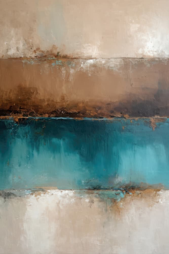 Earthy Teal Horizon by Alpenglow Workshop — canvas wall art