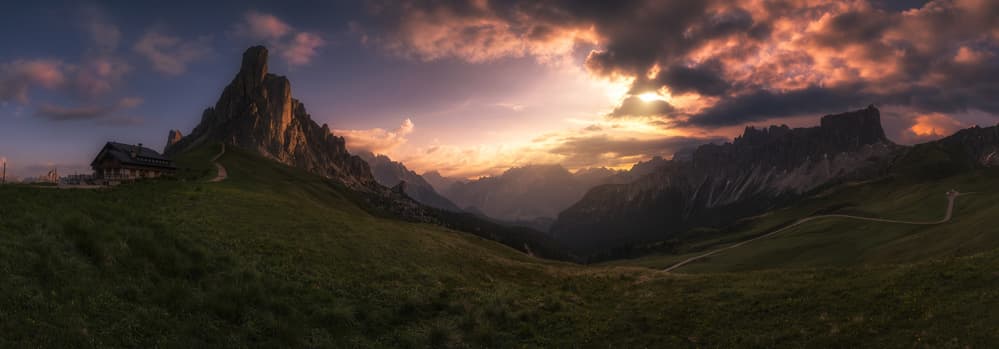Dolomites Sunset Glow by David Martin Castan — canvas wall art