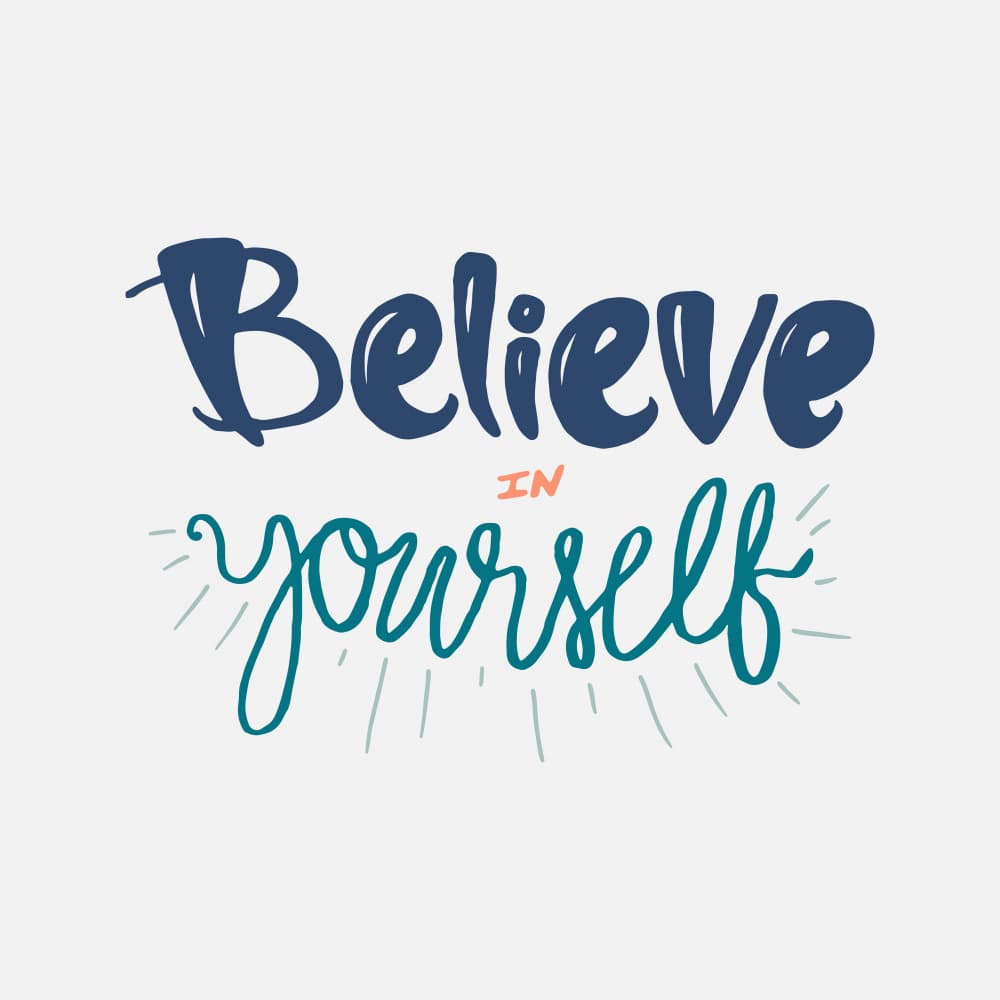 Believe In Yourself Script by Marika Barsrsind — canvas wall art