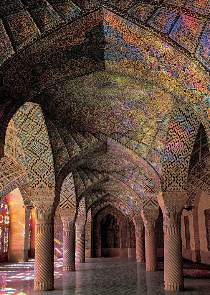 Colorful Mosque Interior by Abbas Arabzadeh — canvas wall art