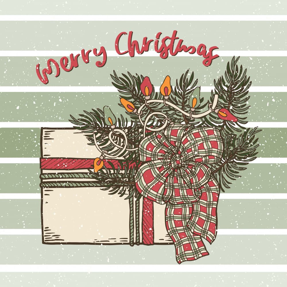 Merry Christmas Gift by Olena Kovalova — canvas wall art