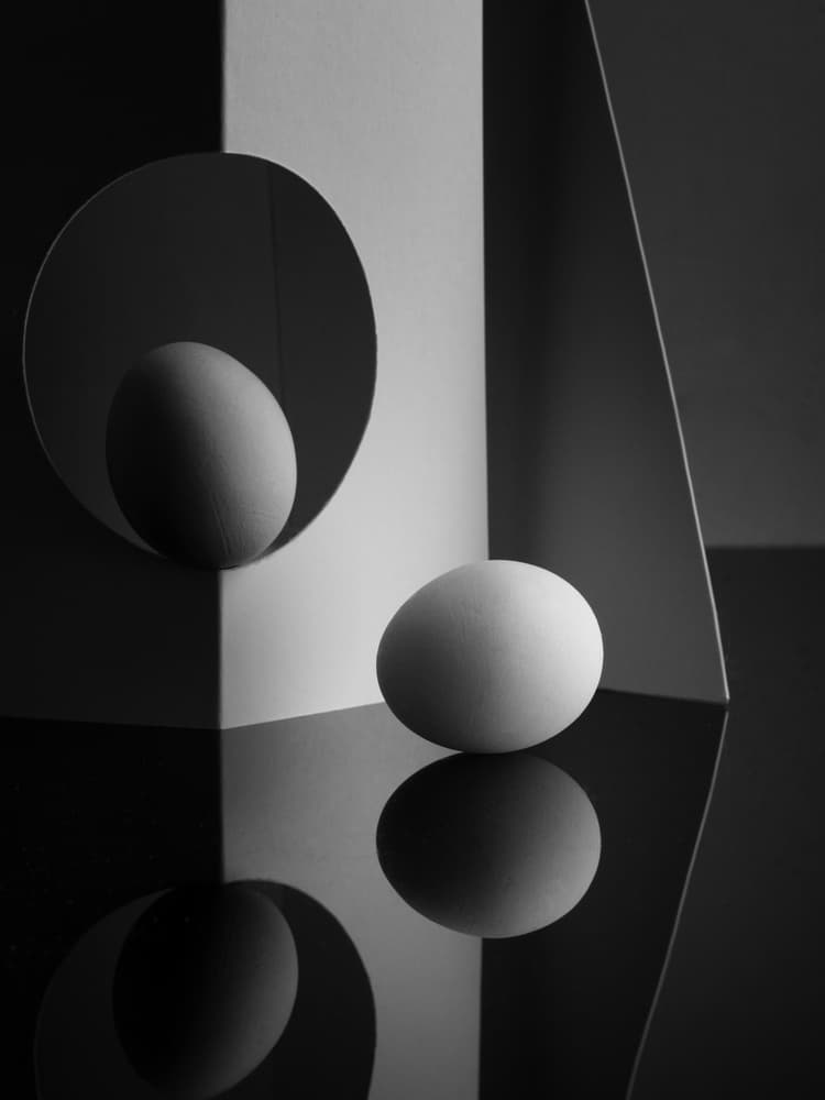 Geometric Egg Still Life by Vladimir Pavlovskyy — canvas wall art