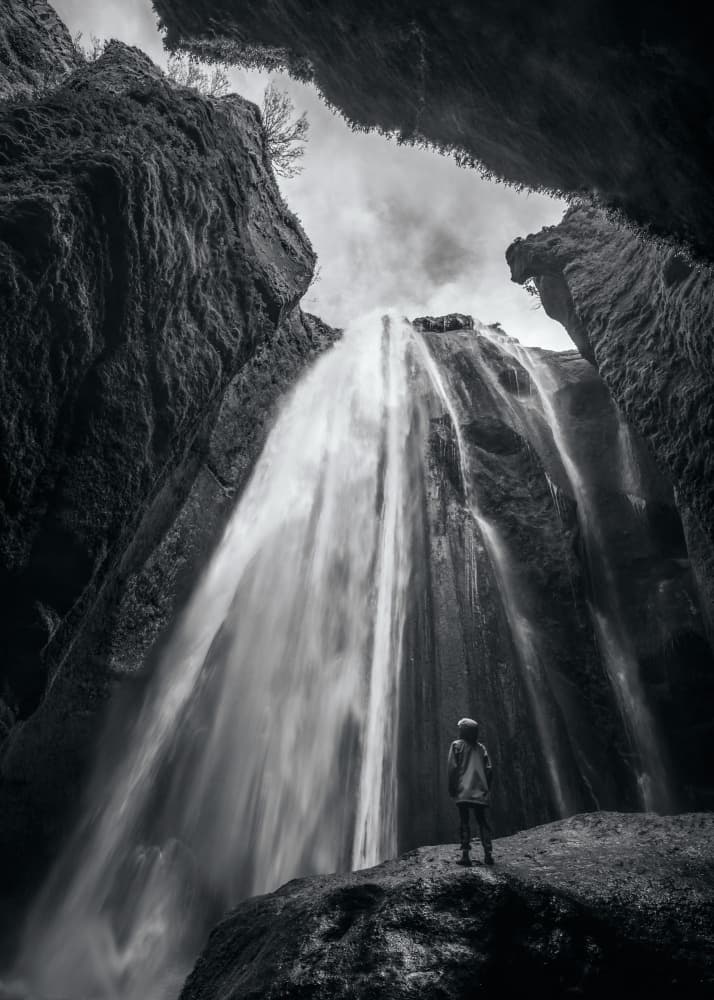Dramatic Canyon Waterfall by Irene Wu — canvas wall art