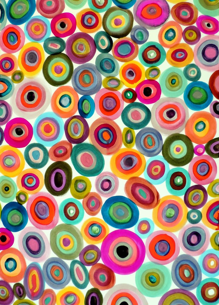 Colorful Circles Abstract by Sylvie Demers — canvas wall art