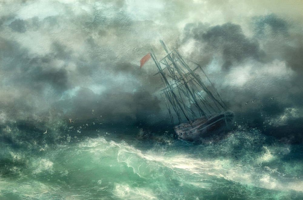 Stormy Ocean Voyage by Charlaine Gerber — canvas wall art