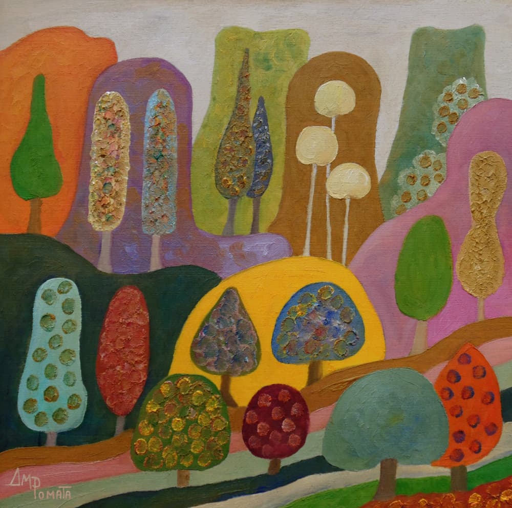 Whimsical Colorful Trees by Angeles M. Pomata — canvas wall art