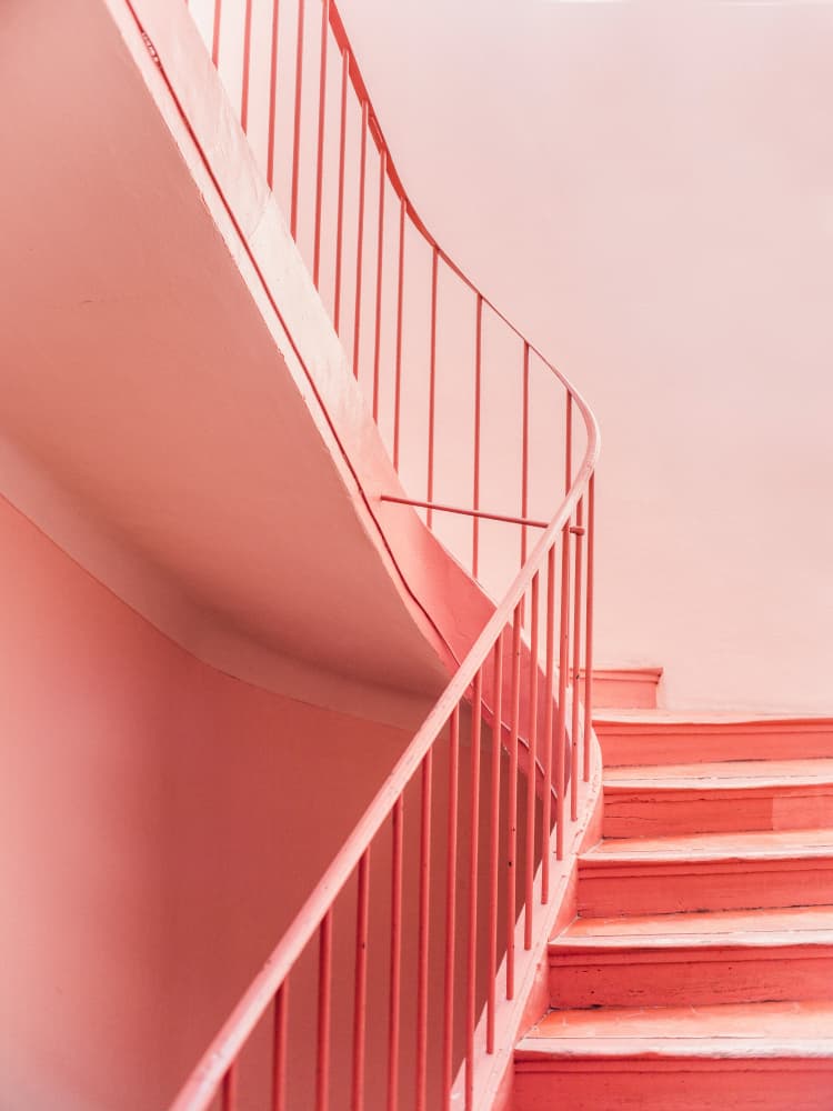 Pink Steps Cannes | Architectural Minimalism by Raisa Zwart — canvas wall art